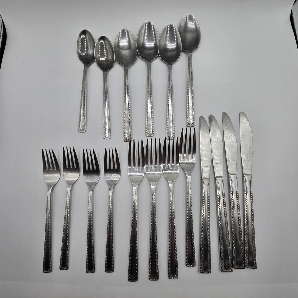 Vtg Lot of 18 WATERTOWN Mid-Century Stainless Steel Flatware Japan Spoon‎ Fork +
